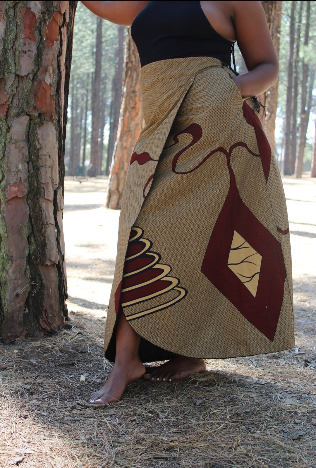 Reversible wrap skirt