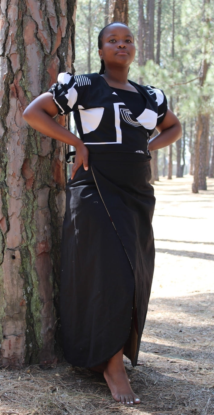 Reversible wrap skirt