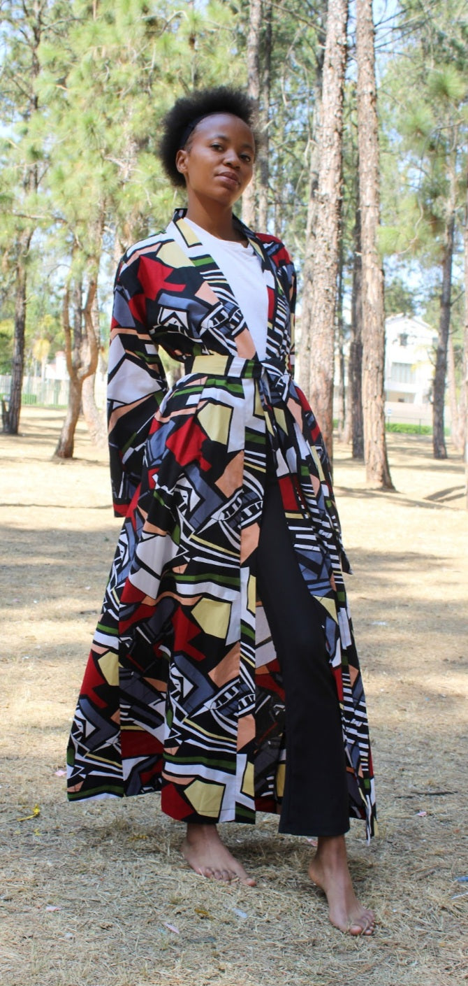 Long sleeve maxi kimono